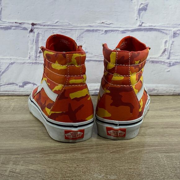 Vans Sk8-Hi Orange Camo High Top Sneakers Women's Size 7 - Picture 4 of 8
